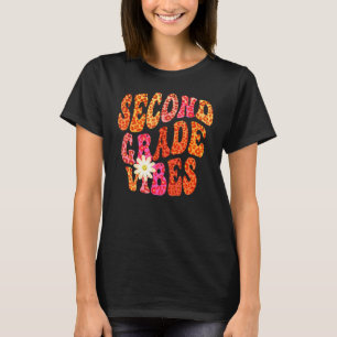 Autumn SECOND GRADE VIBES Teacher Peace Love 2nd G T-Shirt
