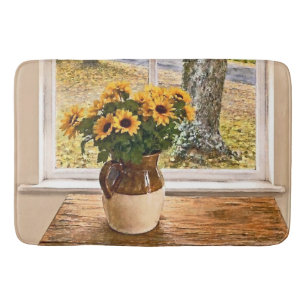 Autumn Seen Through a Window Bath Mat