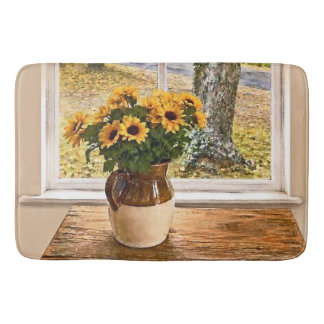 Autumn Seen Through a Window Bath Mat