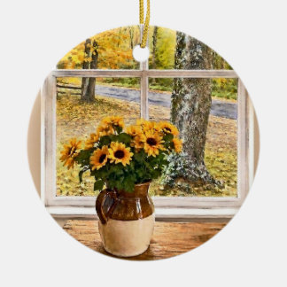 Autumn Seen Through a Window Ceramic Ornament