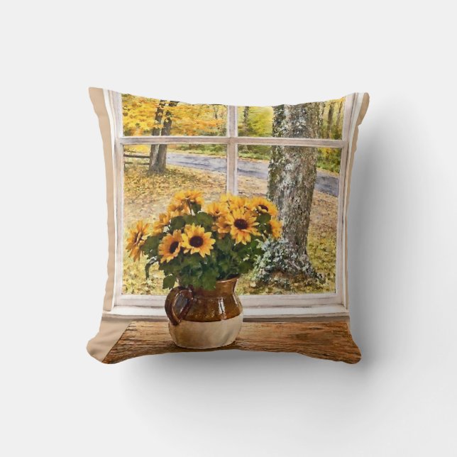 Autumn Seen Through a Window Cushion (Front)