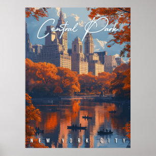 Autumn Serenity: Central Park NYC Fall Poster