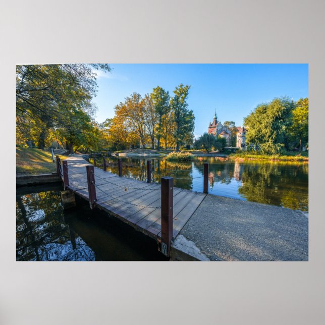 Autumn Serenity Vajdahunyad Castle in Budapest Poster (Front)