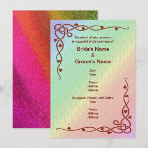 Autumn Shades and Flower Pattern Invitations