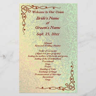 Autumn Shades Green and Yellow Wedding Med Flyer
