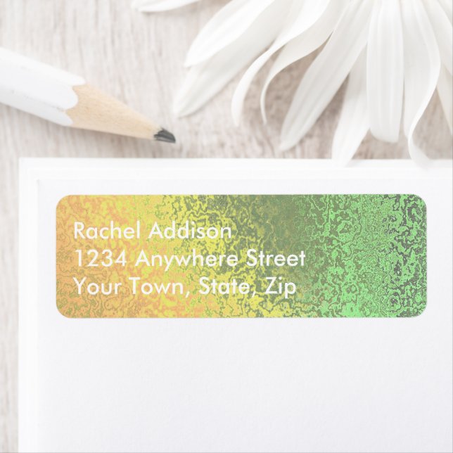 Autumn Shades of Green Yellow Return Address Label (Insitu)