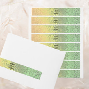 Autumn Shades of Green Yellow Wrap Address Labels