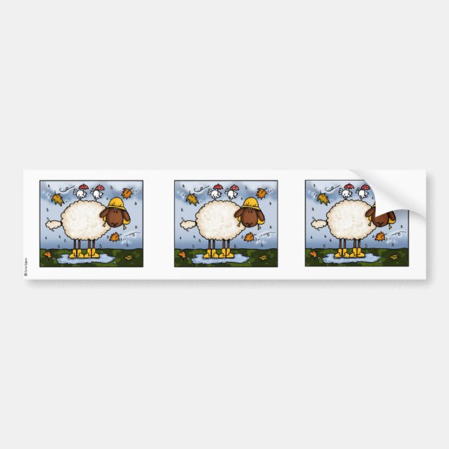 autumn sheep scrapbook sticker (Front)