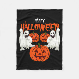 Autumn shirt with pumpkin face ghosts of autumn fleece blanket