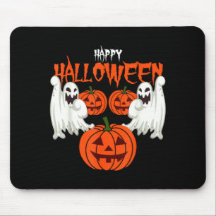 Autumn shirt with pumpkin face ghosts of autumn  mouse pad