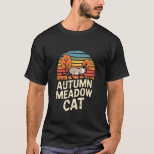 Autumn Siamese Cat Retro Field T-Shirt