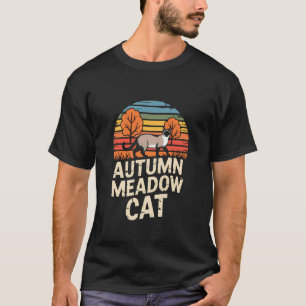 Autumn Siamese Cat Retro Field T-Shirt
