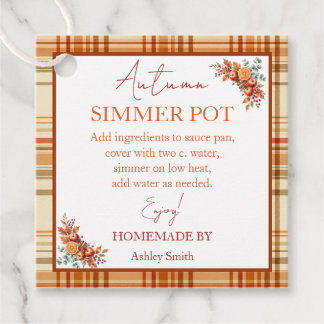 Autumn Simmer Pot Stovetop Potpourri Favour Tags
