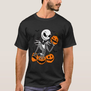 Autumn Skeleton Halloween Pumpkin Cute Bat T-Shirt