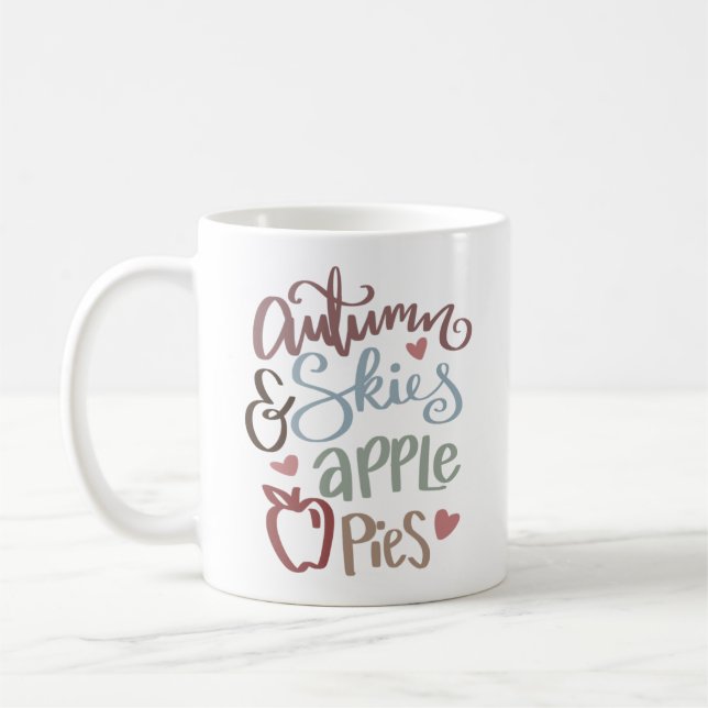 Autumn Skies and Apple Pies Autumn Coffee Mug (Left)