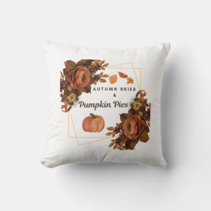 Autumn Skies and Pumpkin Pies Throw Pillow