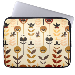 Autumn Skull Floral Pattern Laptop Sleeve