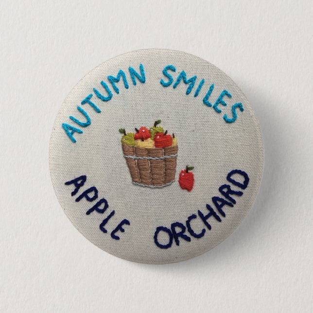 Autumn Smiles Apple Orchard 6 Cm Round Badge (Front)