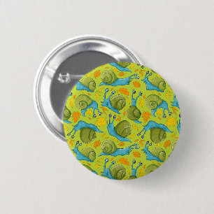 Autumn snails 6 cm round badge