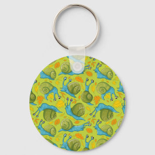 Autumn snails key ring