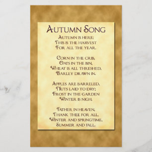 Autumn Song Harvest Poem Flyer