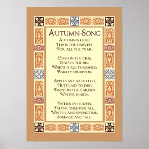 Autumn Song Thanksgiving Harvest Poem Poster