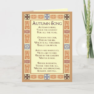 Autumn Song Thanksgiving Poem Greeting Cards