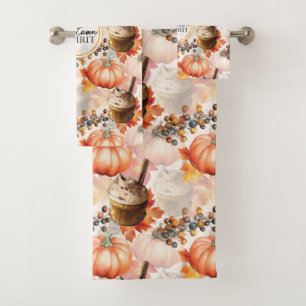 Autumn Spirit Cosy Watercolor Pattern Bath Towel Set