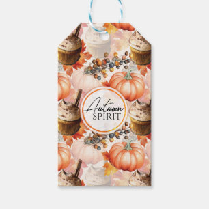 Autumn Spirit Cosy Watercolor Pattern Gift Tags