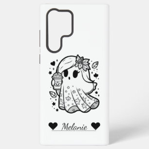Autumn Spirit: Girly Ghost with Pumpkin Spice Samsung Galaxy Case