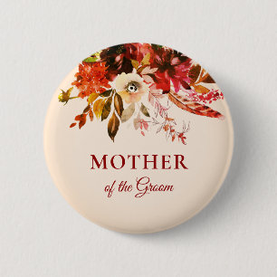 Autumn Splendor Ivory Blush Mother Of The Groom 6 Cm Round Badge
