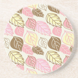Autumn Splendour: Leaf Seamless Pattern Coaster
