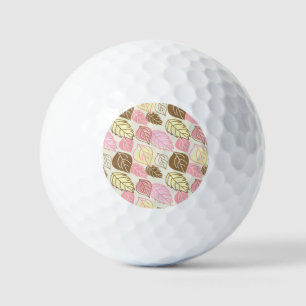 Autumn Splendour: Leaf Seamless Pattern Golf Balls