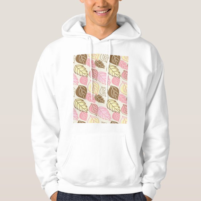 Autumn Splendour: Leaf Seamless Pattern Hoodie (Front)