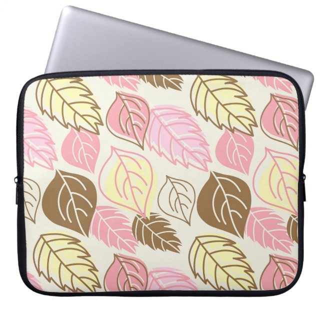 Autumn Splendour: Leaf Seamless Pattern Laptop Sleeve (Front)