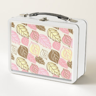 Autumn Splendour: Leaf Seamless Pattern Metal Lunch Box
