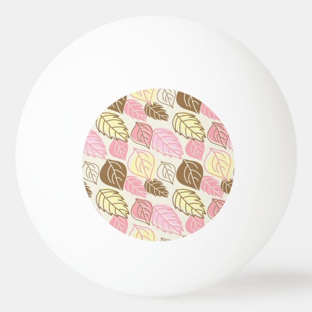 Autumn Splendour: Leaf Seamless Pattern Ping Pong Ball (Front)