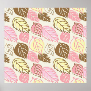 Autumn Splendour: Leaf Seamless Pattern Poster