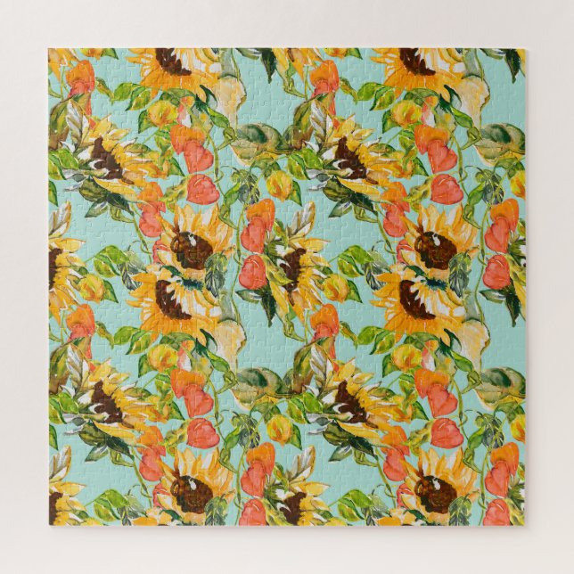 Autumn Splendour: Seamless Nature Pattern Jigsaw Puzzle (Vertical)