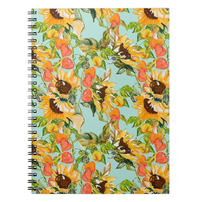 Autumn Splendour: Seamless Nature Pattern Notebook (Front)