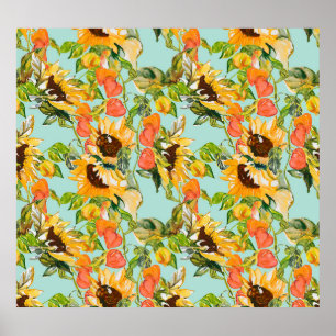 Autumn Splendour: Seamless Nature Pattern Poster