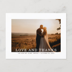 Autumn Sprig Love and Thanks Wedding Thank You Postcard