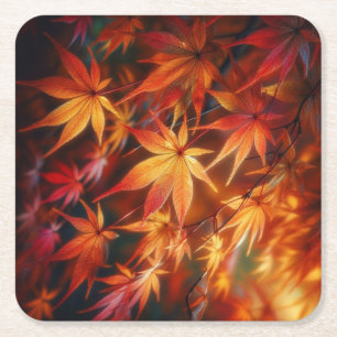 Autumn Square Paper Coaster