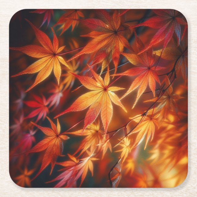Autumn Square Paper Coaster (Front)