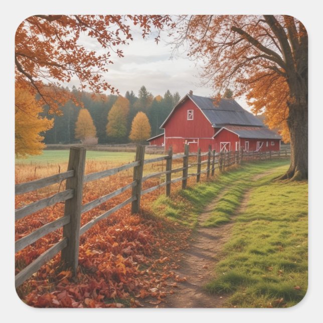  Autumn Square Sticker (Front)