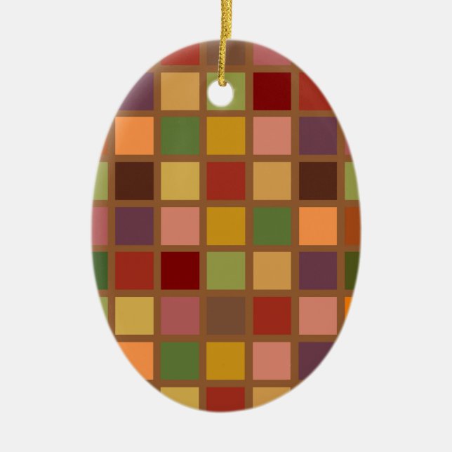 Autumn Squared Ceramic Tree Decoration (Front)