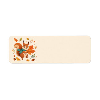 Autumn Squirrel Address Labels