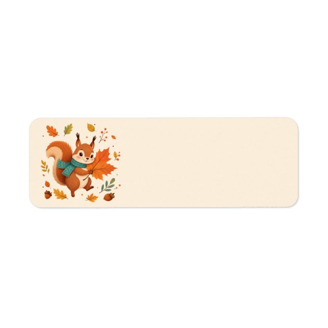 Autumn Squirrel Address Labels (Front)