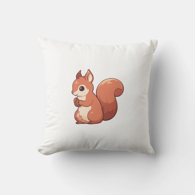 Autumn Squirrel Aesthetic Cushion (Front)