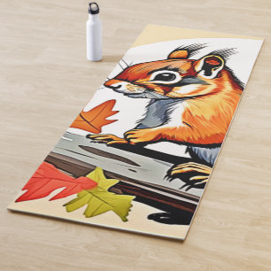 Autumn Squirrel Charm Design Yoga Mat